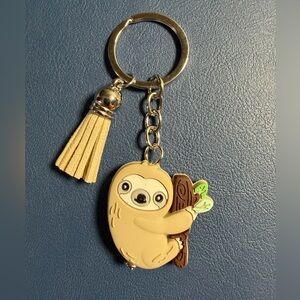 Sloth Keychain with Tassel - Tan and Brown